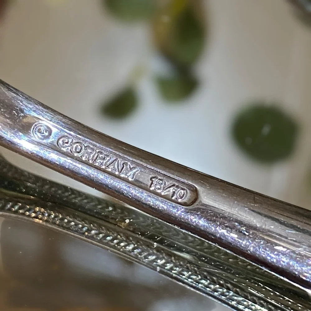 Gorham Braid Set 4 Spoons Glossy 18/10 Stainless Flatware Silverware Teaspoons